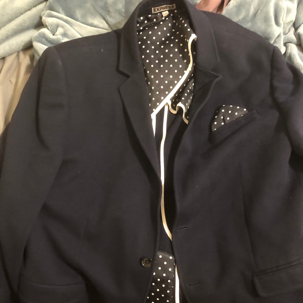 Express navy photographer fitted blazer Sz 44 Reg
